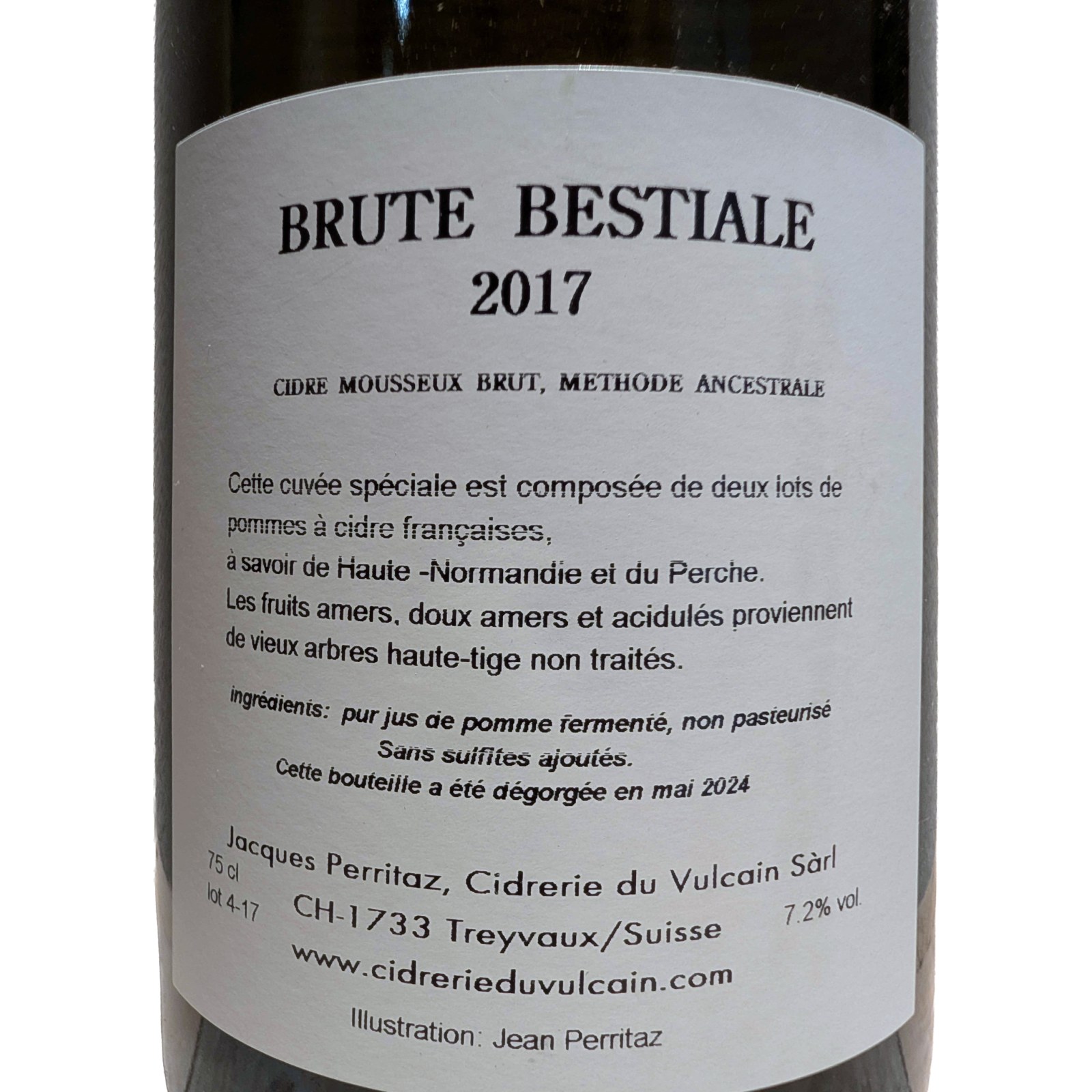 Brute Bestiale 2017 - Contre-étiquette