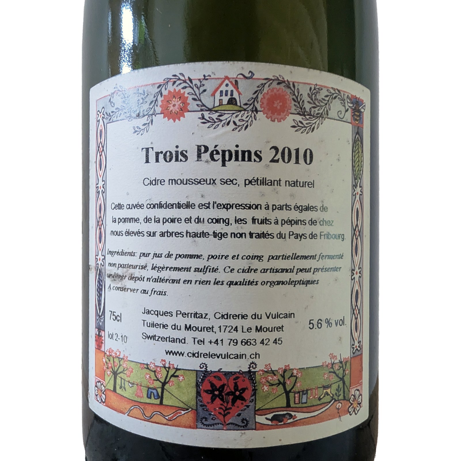 3 Pépins 2010 - Contre-étiquette
